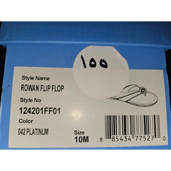 Jack Rogers Rowan Flip Flop Thong Toe Sandal Rondelle Ornament Platinum Size 10M - Picture 10 of 10